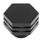 Smooth as Silk Hexagonal 30mm Brass Mat Black Cabinet Knob (HOX330MB)